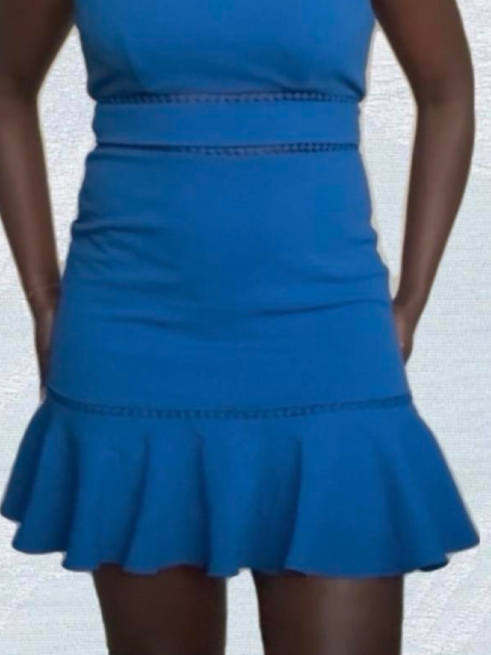 B Darlin Royal Blue 13 Ruffle-Hem Mini Skirt